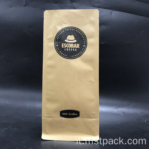 Valvola degassante con sacchetto di imballaggio del caffè